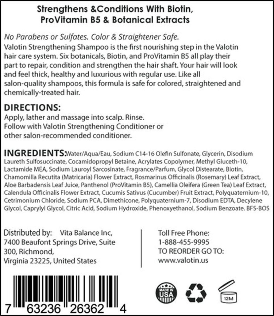 Valotin Shampoo Review 2022 Vita Balance US